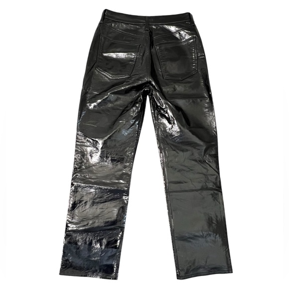 NWOT Agolde Black Recycled Leather Fitted 90's in Detox Pants - Size 29 - Picture 12 of 12